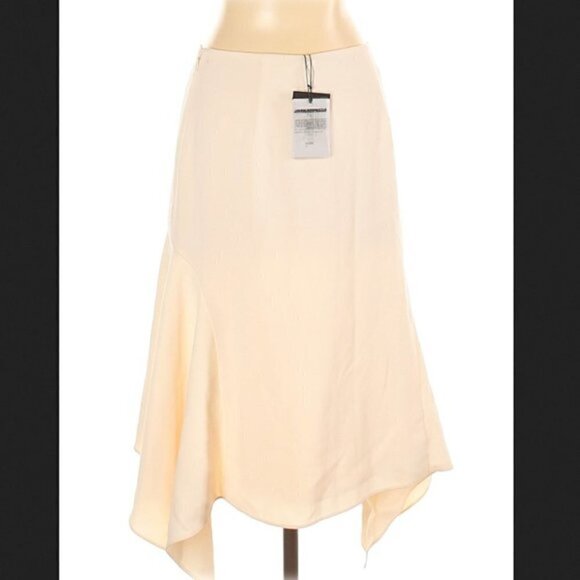 T by Alexander Wang Skirt 4 NWT Front Draped Sandstone Luxury - Picture 7 of 11